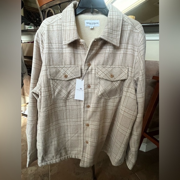 Other - Plaid Button-Up Shirt in Beige
